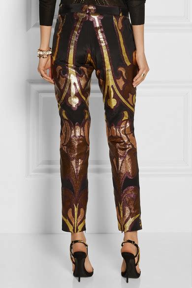 gucci satin jacquard pants